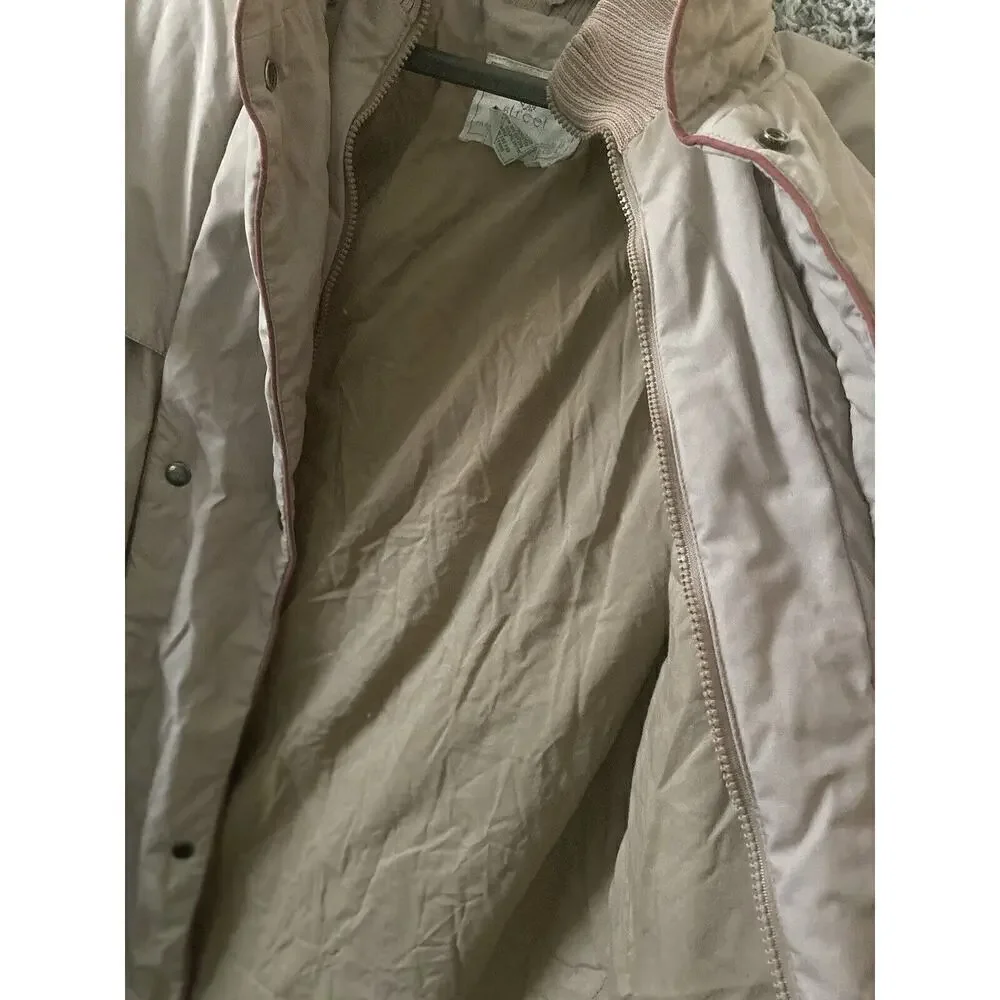 Vtg Mulberry Street Puffer Coat Gray Snap Hood 80s Joyce Stranger Things Size L